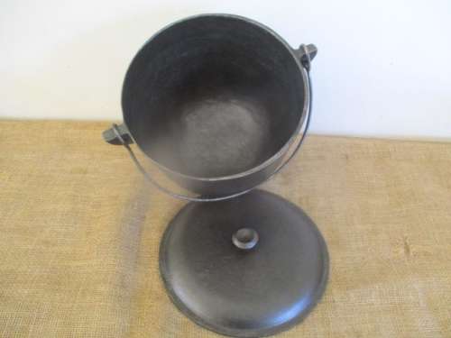 For Grant Bid Only - Potjie With A Clear Difference - Very Rare Vintage Solid Cast Iron Potjie Pot