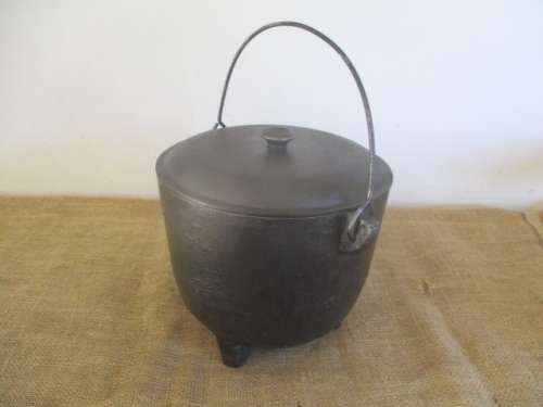 For Grant Bid Only - Potjie With A Clear Difference - Very Rare Vintage Solid Cast Iron Potjie Pot