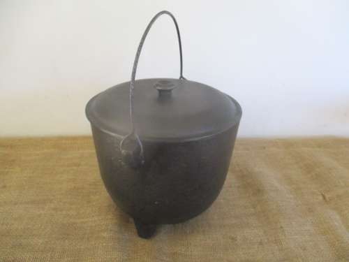For Grant Bid Only - Potjie With A Clear Difference - Very Rare Vintage Solid Cast Iron Potjie Pot