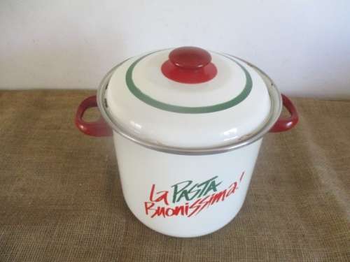Lovely Complete La Pasta Buonissima Enamel Pasta Pot