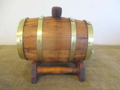 With Great Character...This Approx 1,5Lt Vintage Simonsvlei Oak Wine Barrel With Brass Tap & Straps