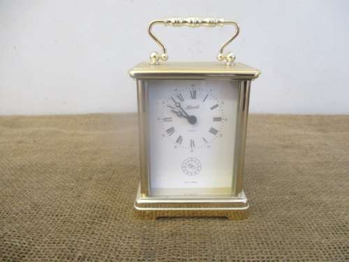 Beautiful Vintage Golden Hermle Carriage Clock      Made In Germany      Plastic Body     Working !!