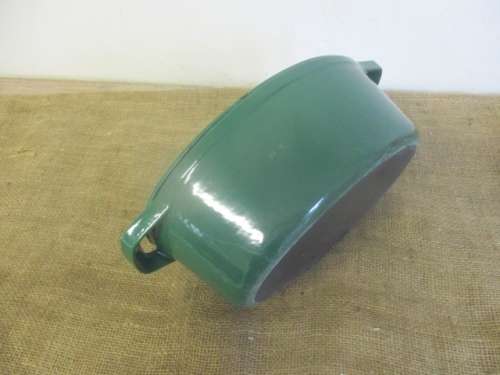 Beautiful Large Green Enamel Cast Iron Oval Casserole