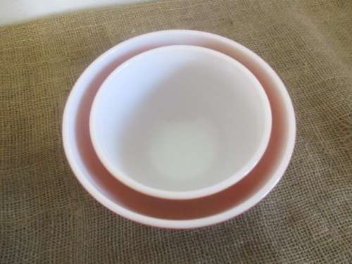 Two Really Nice Vintage Pyrex No's 401 & 402 Autumn Harvest Mixing Bowls     1970's