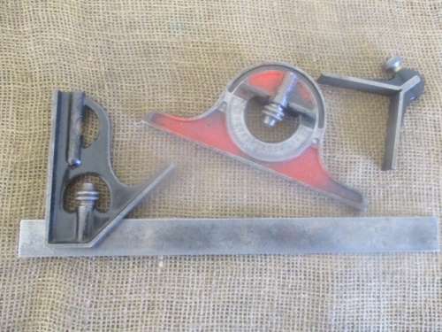 Beautiful Vintage The L.S.S.Co No 4 12" Machinist Combination Square And Protractor Head