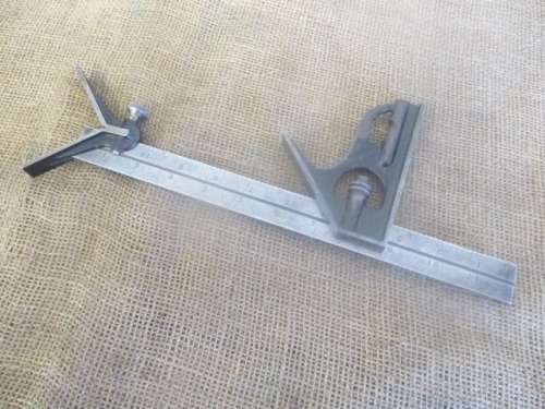 Beautiful Vintage The L.S.S.Co No 4 12" Machinist Combination Square And Protractor Head