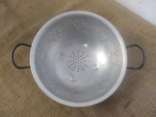 From Granny's Kitchen.....Nice Vintage Aluminum Food Strainer           Mid 1900's