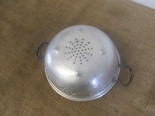 From Granny's Kitchen.....Nice Vintage Aluminum Food Strainer           Mid 1900's