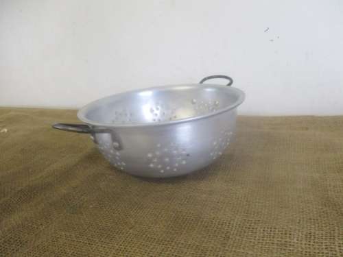 From Granny's Kitchen.....Nice Vintage Aluminum Food Strainer           Mid 1900's