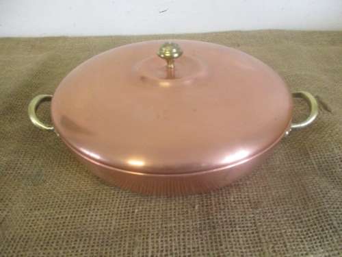 Beatiful Vintage Bongusto Lidded Copper Pan                  Made In Italy