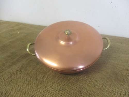 Beatiful Vintage Bongusto Lidded Copper Pan                  Made In Italy