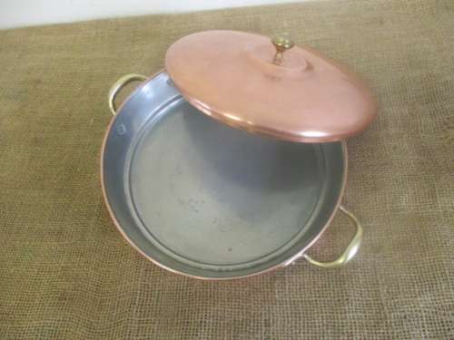 Beatiful Vintage Bongusto Lidded Copper Pan                  Made In Italy