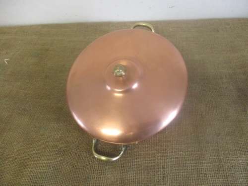 Beatiful Vintage Bongusto Lidded Copper Pan                  Made In Italy