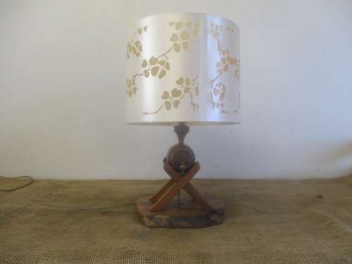 Very Cute Vintage Wooden Wine Barrel Table Lamp