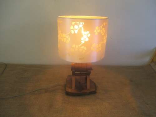 Very Cute Vintage Wooden Wine Barrel Table Lamp