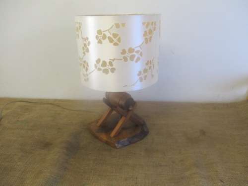 Very Cute Vintage Wooden Wine Barrel Table Lamp