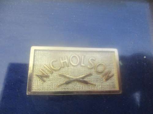 Impressive Presentation Of A Brass Nicholson File In A Wall Hanging Wooden Frame