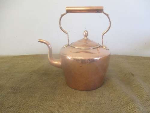 An Awesome Large Vintage Copper And Brass Coffee Kettle