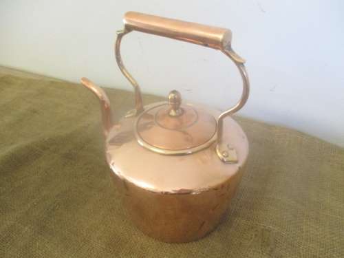 An Awesome Large Vintage Copper And Brass Coffee Kettle