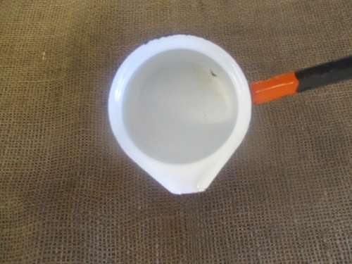 Beautiful Vintage Made In Poland Old Fashioned Enamel Cezve / Biriki / Turkish Coffee Pot