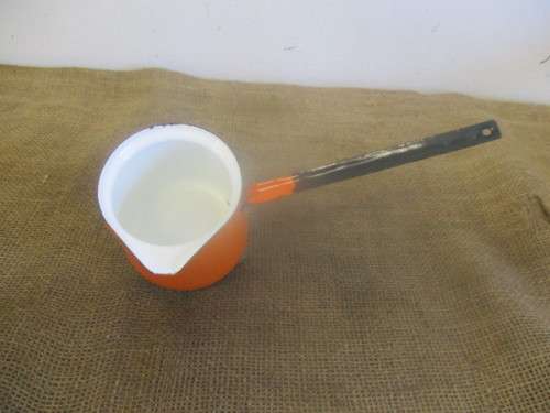 Beautiful Vintage Made In Poland Old Fashioned Enamel Cezve / Biriki / Turkish Coffee Pot