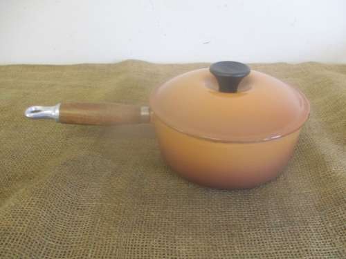 Beautiful Vintage No 18 Hazelnut Brown Le Creuset Enameld Cast Iron Lidded Saucepan