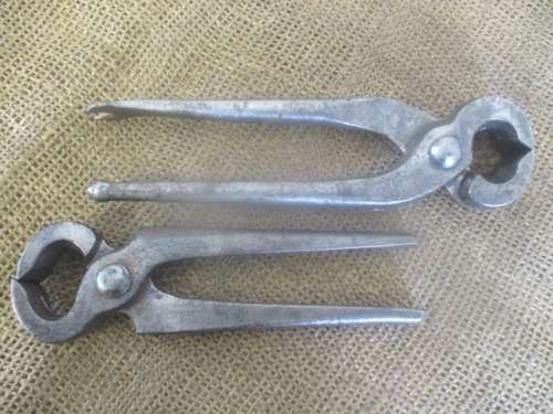 The Legends.......Two Beautiful Antique 7" Cooper & Sons & 6" Other Solid Steel Blacksmith Tongs