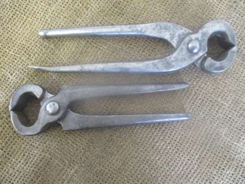 The Legends.......Two Beautiful Antique 7" Cooper & Sons & 6" Other Solid Steel Blacksmith Tongs
