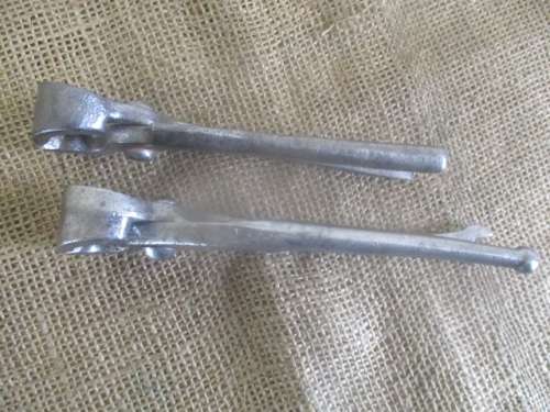 The Legends.......Two Beautiful Antique 7" Cooper & Sons & 6" Other Solid Steel Blacksmith Tongs