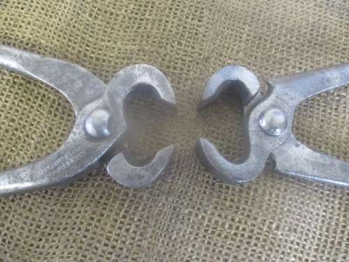 The Legends.......Two Beautiful Antique 7" Cooper & Sons & 6" Other Solid Steel Blacksmith Tongs