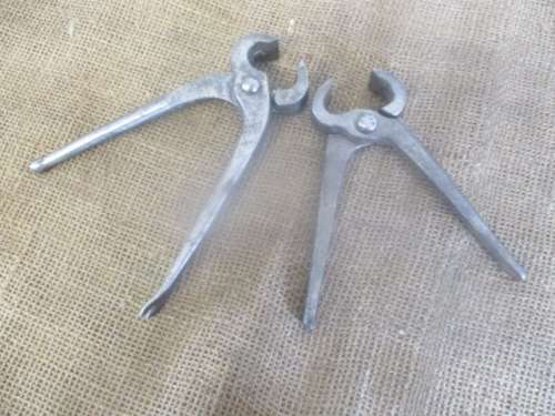 The Legends.......Two Beautiful Antique 7" Cooper & Sons & 6" Other Solid Steel Blacksmith Tongs