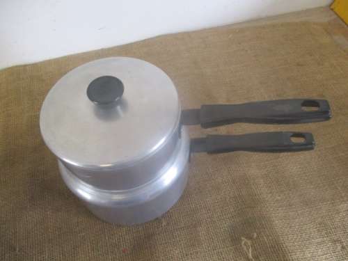 Beautiful Old Hart Aluminum Double Boiler