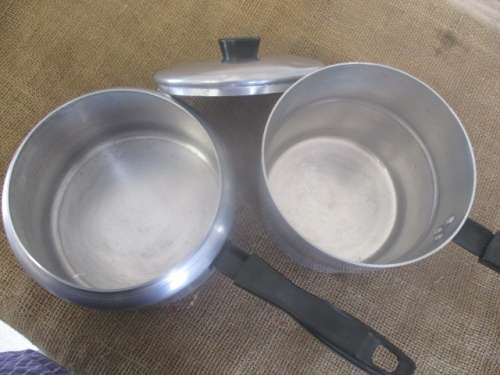 Beautiful Old Hart Aluminum Double Boiler