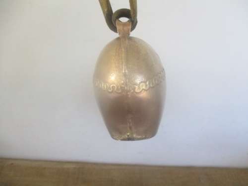 Lovely Vintage Swiss Cow Bell With Genuine Leather Riempie, Not Commonly Found