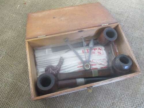 Two Vintage Dr MacNab Selected And One Another Briar Smoking Pipes Plus Pipe Cleaner Tool (s)