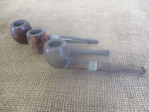 Two Vintage Dr MacNab Selected And One Another Briar Smoking Pipes Plus Pipe Cleaner Tool (s)
