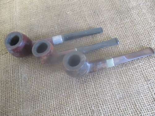 Two Vintage Dr MacNab Selected And One Another Briar Smoking Pipes Plus Pipe Cleaner Tool (s)
