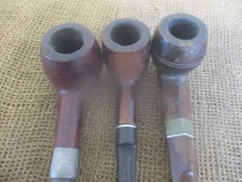 Two Vintage Dr MacNab Selected And One Another Briar Smoking Pipes Plus Pipe Cleaner Tool (s)