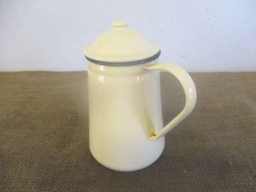 Beautiful Vintage Old Fashioned Enamel Coffee Pot
