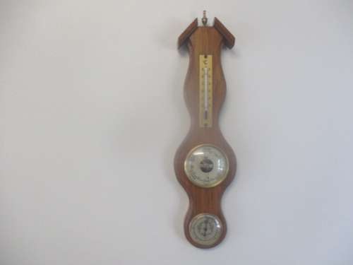 An Awesome Vintage Wall Mounted Brass Barostar Barometer With Hygrometer & Thermometer