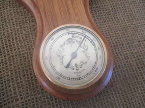 An Awesome Vintage Wall Mounted Brass Barostar Barometer With Hygrometer & Thermometer