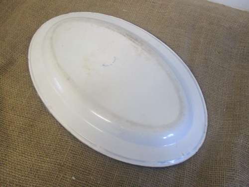 Rare And Genuine Vintage Old Fashioned Enamel Oval Platter       Made In Poland