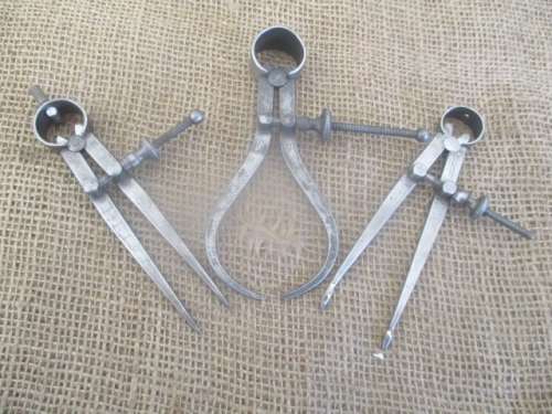 For BenBoo Bid Only - Three Good Vintage Calipers And Cute Little Steel Square