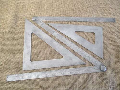BenBoo Bid Only - Fine Vintage General Hardware Mfg.Co 36" Three Fold Metal Ruler And Two