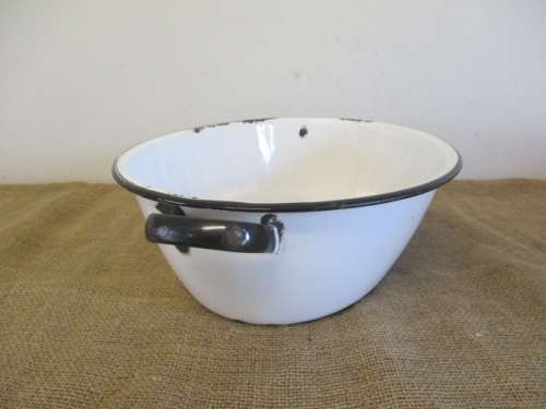 Relisted - Characterful Oval Old Fashioned Enamel Wash Basin