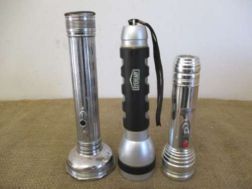 Collection Of Three Vintage Eveready Hand Torches
