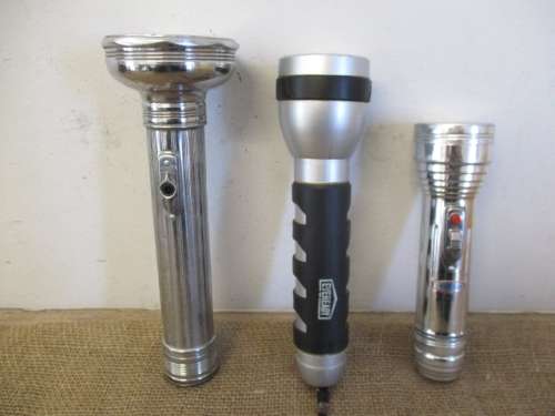 Collection Of Three Vintage Eveready Hand Torches