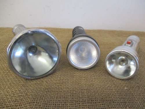 Collection Of Three Vintage Eveready Hand Torches