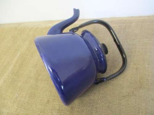 Beautiful Large Vintage Old Fashioned Enamel Made In Poland Coffee Pot