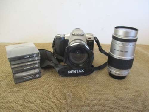 For StoSim Bid Only - Vintage Pentax MZ -7 SLR Camera With Attached Pentax 28 - 80 Lens